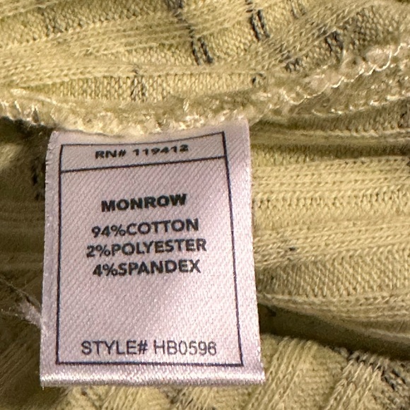 NWT MONROW
Marled ribbed cotton-blend flared pants in Light green - Picture 13 of 14
